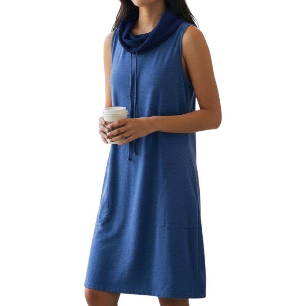 KUHL Reversible Purple Blue Dress Womens Sz XS Cowl Neck Loose Fit Outdoors